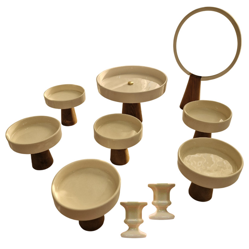 ست هفت سین 10 پارچه مدل پایه چوبی کد HS-CHOB