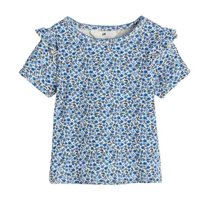 بلوز آستین کوتاه دخترانه مدل گلدار K135