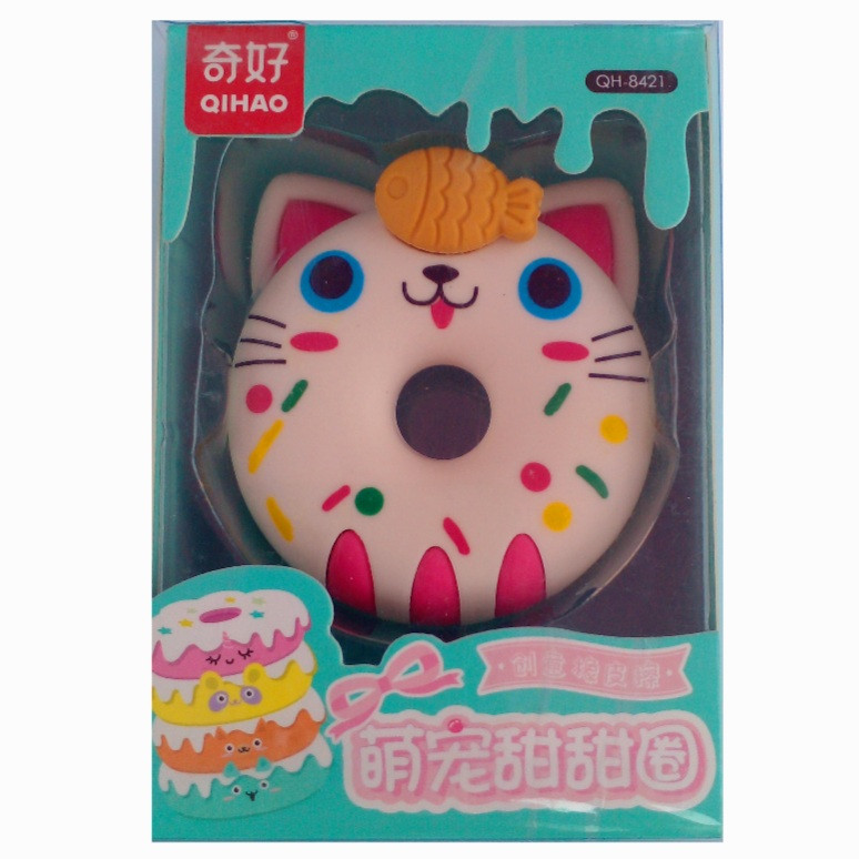 پاک کن کیو آی ها او مدل JUMBO طرح دونات گربه ای