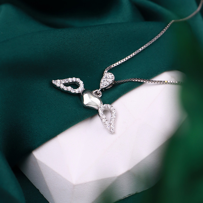 آویز گردنبند نقره زنانه جی تی ای مدل بال فرشته آویز گردنبند نقره زنانه جی تی ای مدل بال فرشته