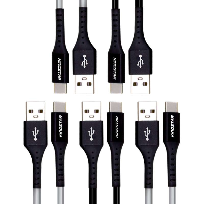 کابل تبدیل USB به USB-C کینگ استار مدل K65C طول 1.2 متر بسته 5 عددی