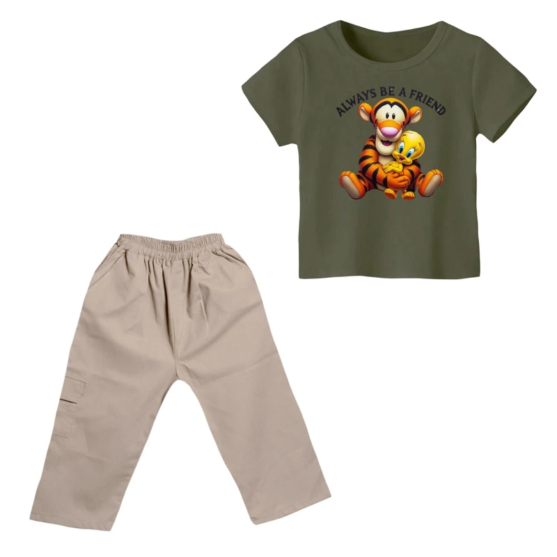 ست تی شرت و شلوارک پسرانه مدل پو کد 46