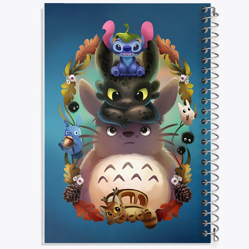 دفتر ژورنال نویسی 50 برگ خندالو مدل نقطه ای طرح انیمه توتورو (Totoro)  کد N3798