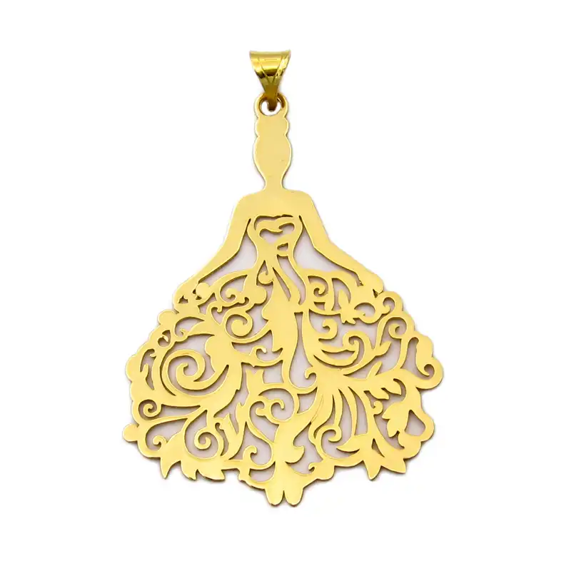 آویز گردنبند طلا 18 عیار زنانه کاپانی طرح عروس کد KP005