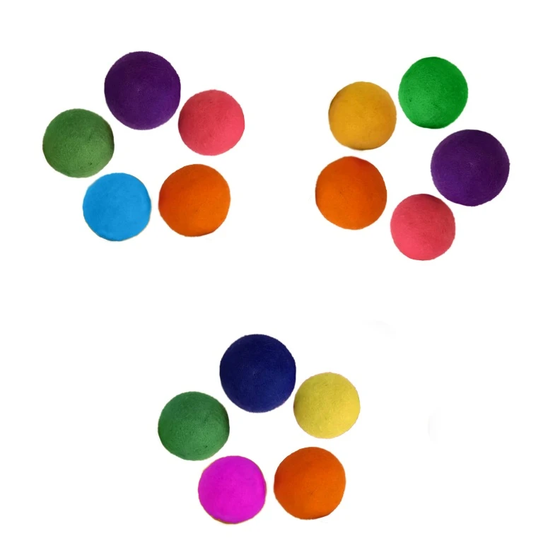  اسباب بازی گربه مدل fleece pom pom بسته 15 عددی