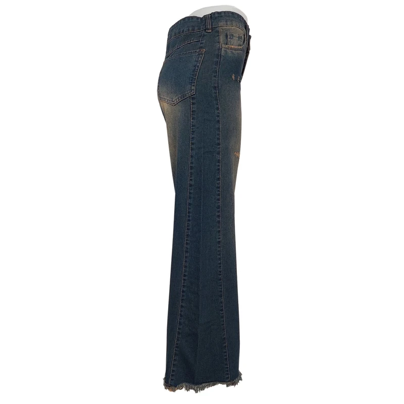 عکس شماره 3 : شلوار جین بگ زنانه مدل شافل کد 20194