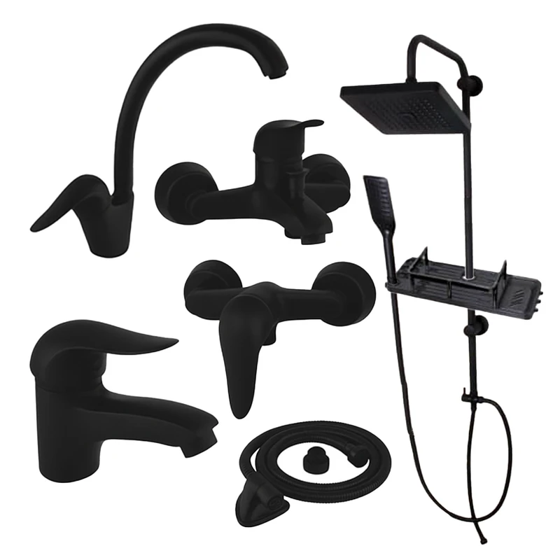 ست شیرآلات توفیق مدل اوج سبددار مجموعه 6 عددی