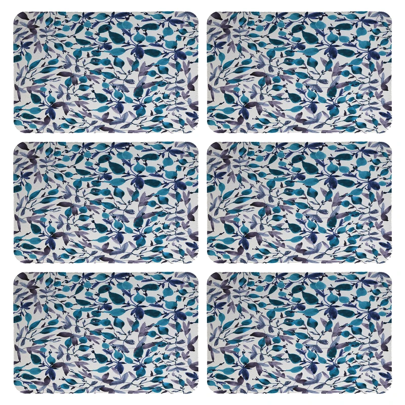 زیربشقابی طرح گل انار کد 9256 بسته 6 عددی 