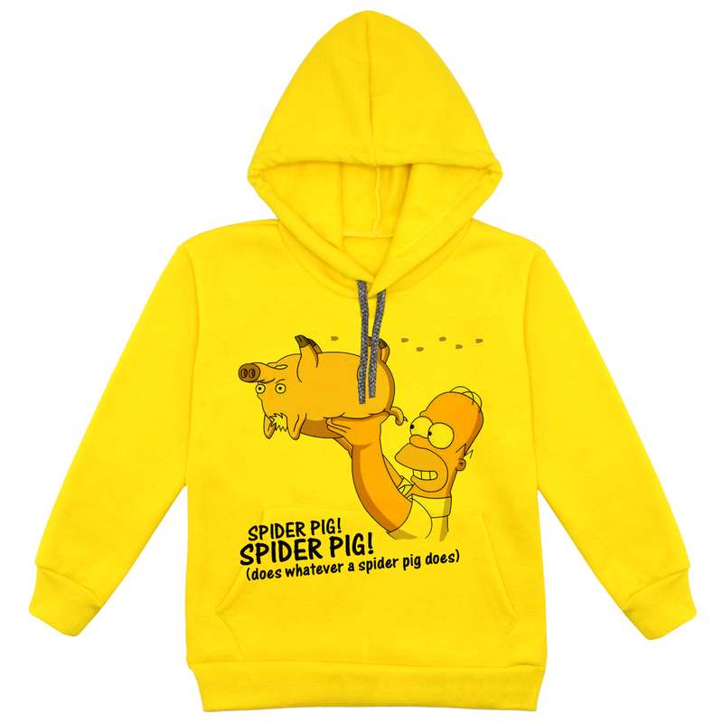 هودی پسرانه مدل سیمپسون F179 رنگ زرد