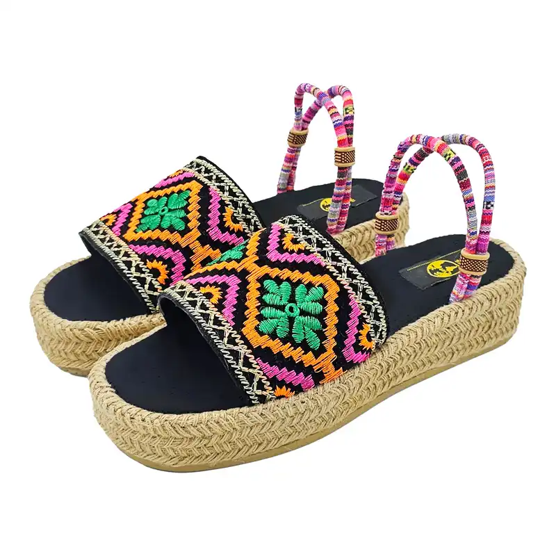 صندل زنانه سیی مدل لژدار سنتی کد 2091