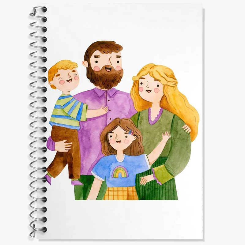 دفتر زبان 50 برگ خندالو مدل سه خط طرح خانواده شاد کد 29054