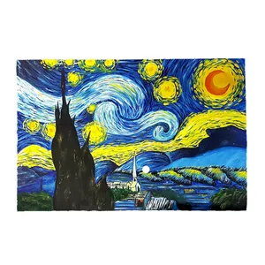 تابلو نقاشی گواش مدل شب پر ستاره