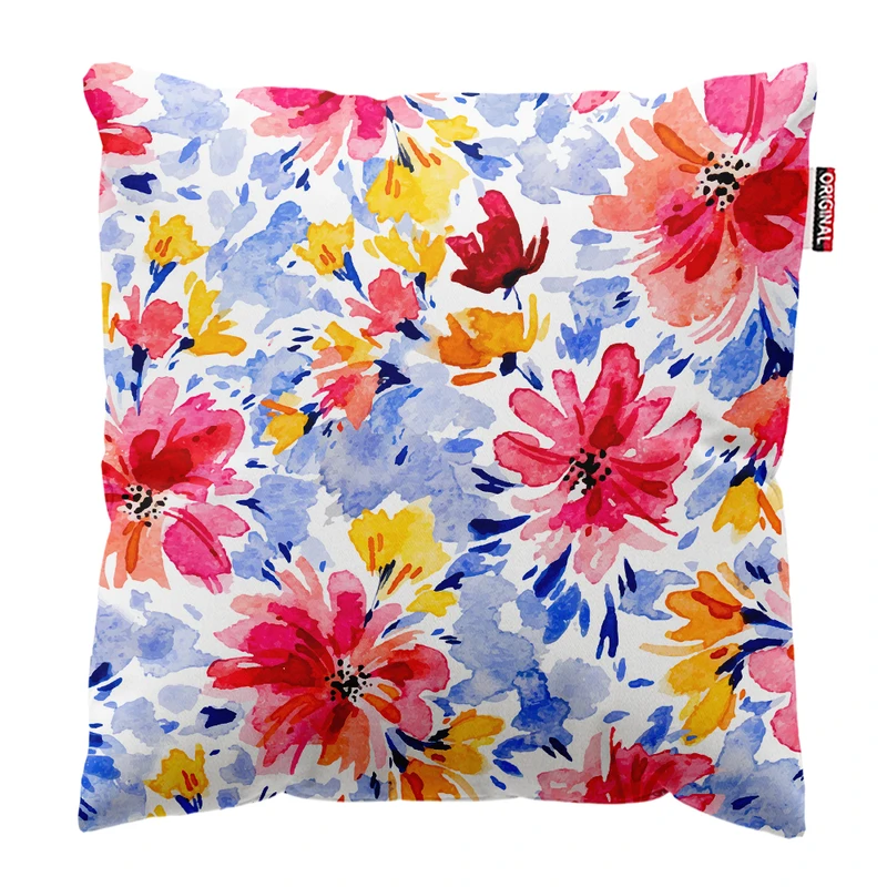 کوسن پاد آفرین مدل فانتزی طرح گل و برگ کد PK402208 سایز 40*40 سانتی متر