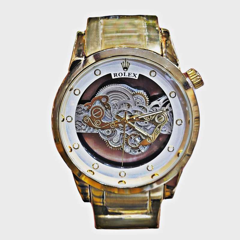 ساعت مچی عقربه‌ای مردانه  مدل پشت شیشه ای موتور پیدا