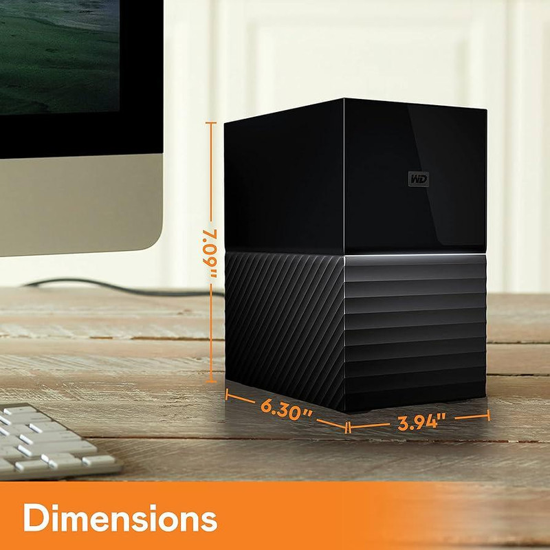 هارد اکسترنال وسترن دیجیتال مدل MY BOOK DUO ظرفیت 28 ترابایت دارای رابط USB Type-C
