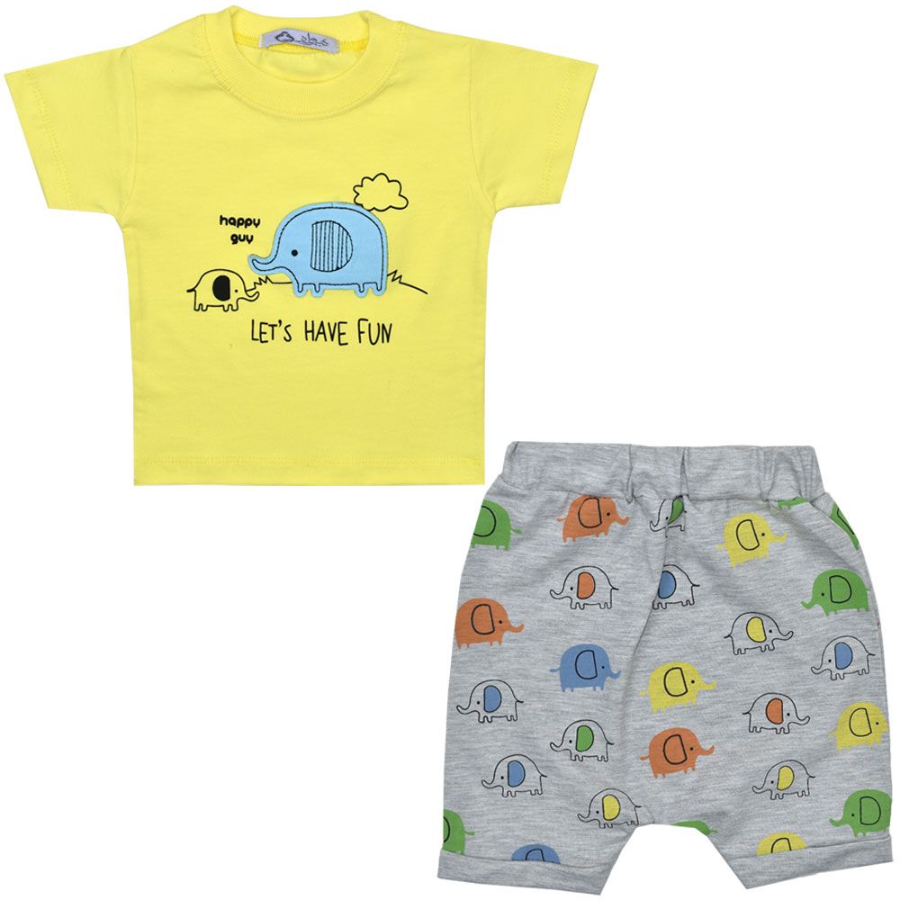 ست تی شرت و شلوارک نوزادی نیروان مدل 2235 -1