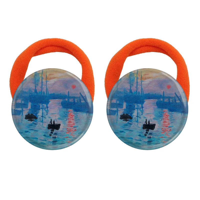 کش مو زنانه مدل نقاشی طلوع آفتاب از کلود مونه کد S15156 بسته دو عددی