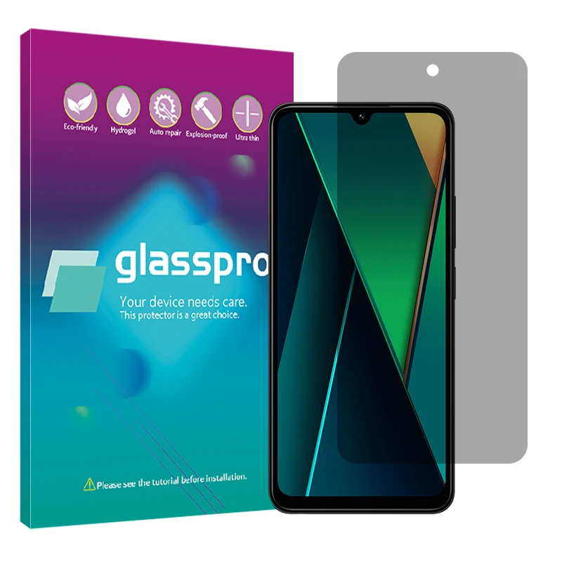 محافظ صفحه نمایش حریم شخصی گلس پرو مدل Resistant مناسب برای گوشی موبایل شیائومی Poco C75