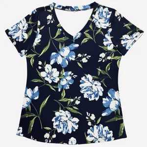 تی شرت آستین کوتاه زنانه مدل گل دار