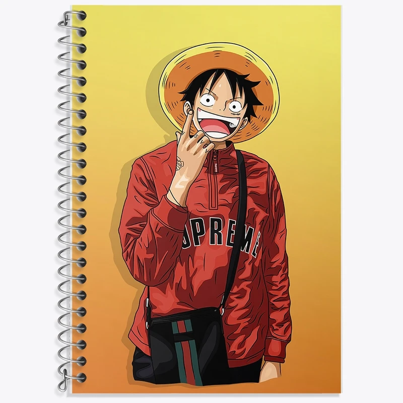 دفتر زبان 50 برگ خندالو مدل سه خط طرح لوفی انیمه وان پیس کد F1954