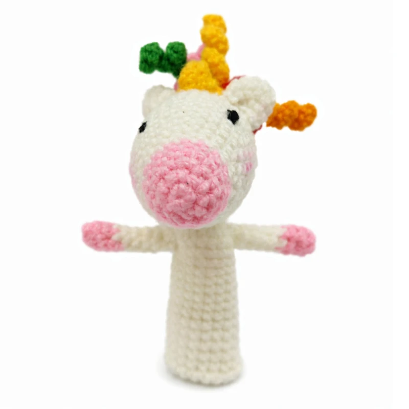 عروسک بافتنی مدل انگشتی اسب تک شاخ