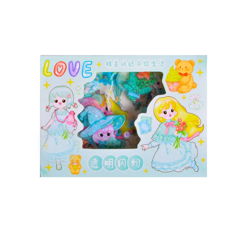 برچسب مدل اکلیلی طرح دختر بازیگوش بسته 3 عددی