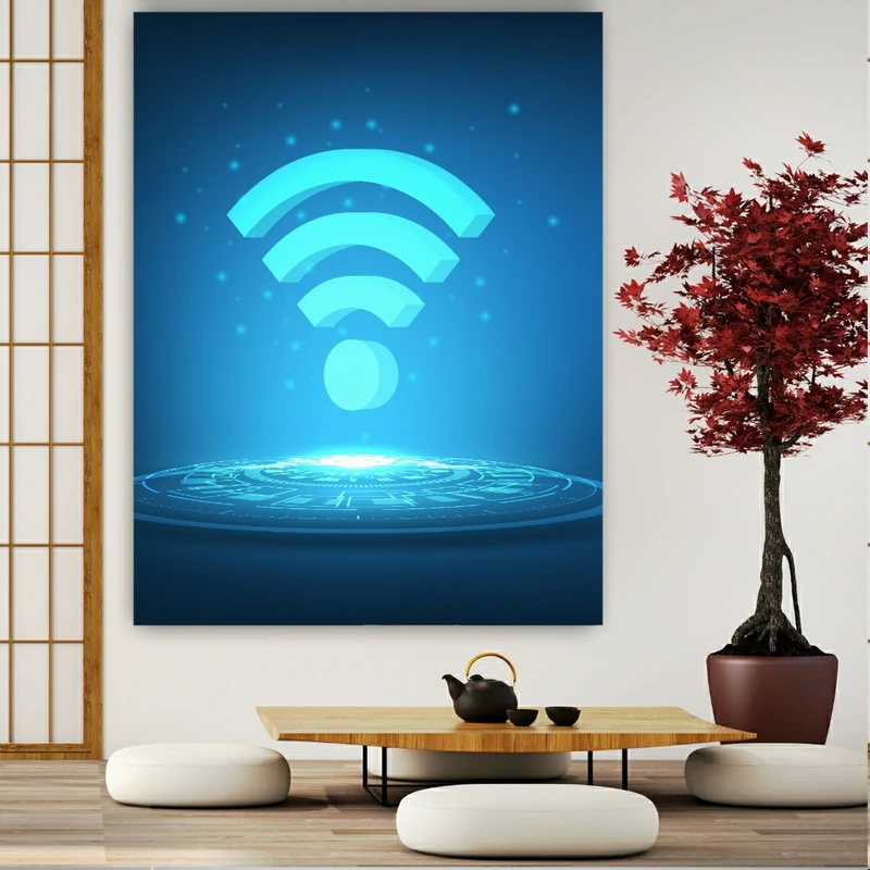 پوستر طرح مخمل wifi مدل ارتباط جهانی کد BK22946