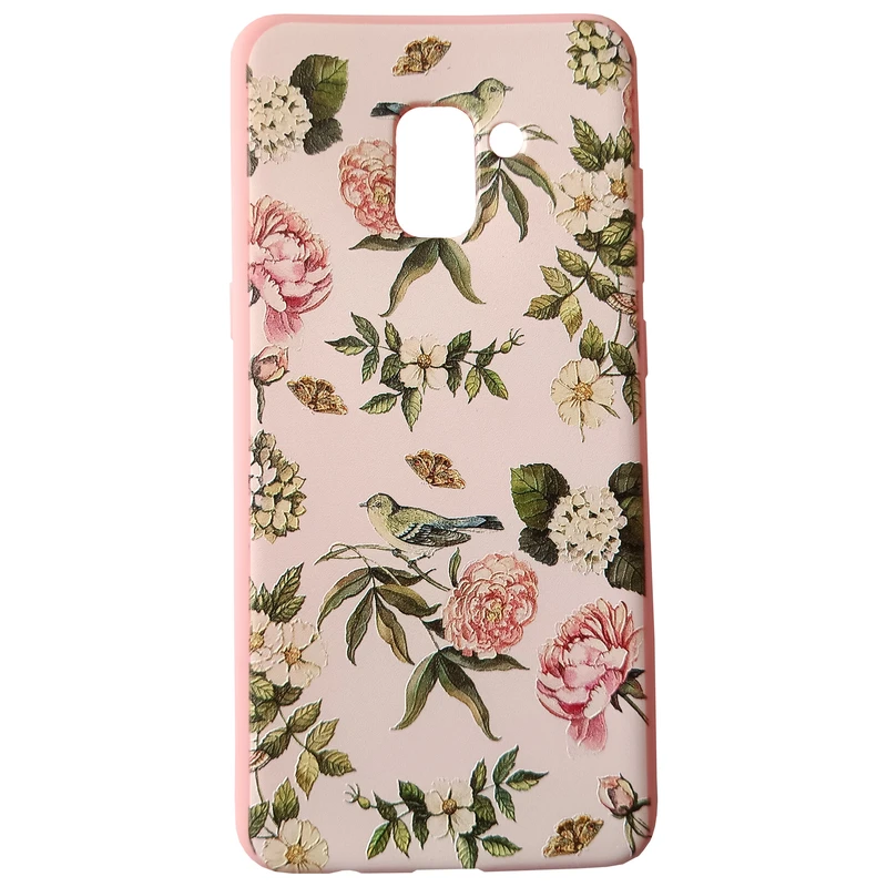 کاور مدل سیلیکونی کد 4-0 طرح گل مناسب برای گوشی موبایل سامسونگ Galaxy A730/ A8 Plus 2018