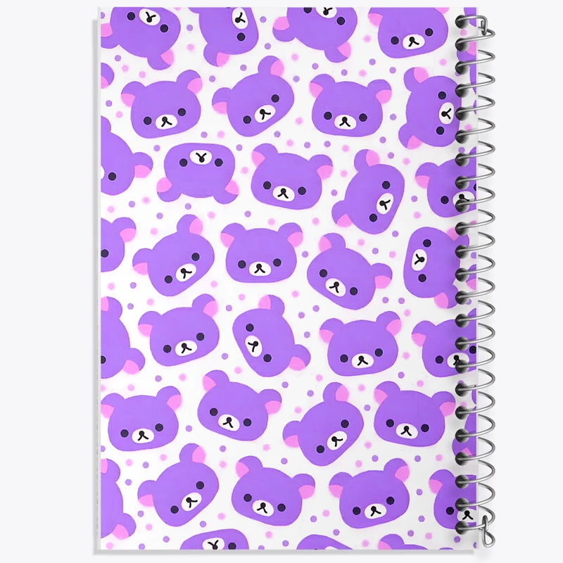 دفتر شطرنجی 50 برگ خندالو طرح پترن خرس کیوت کد N5225