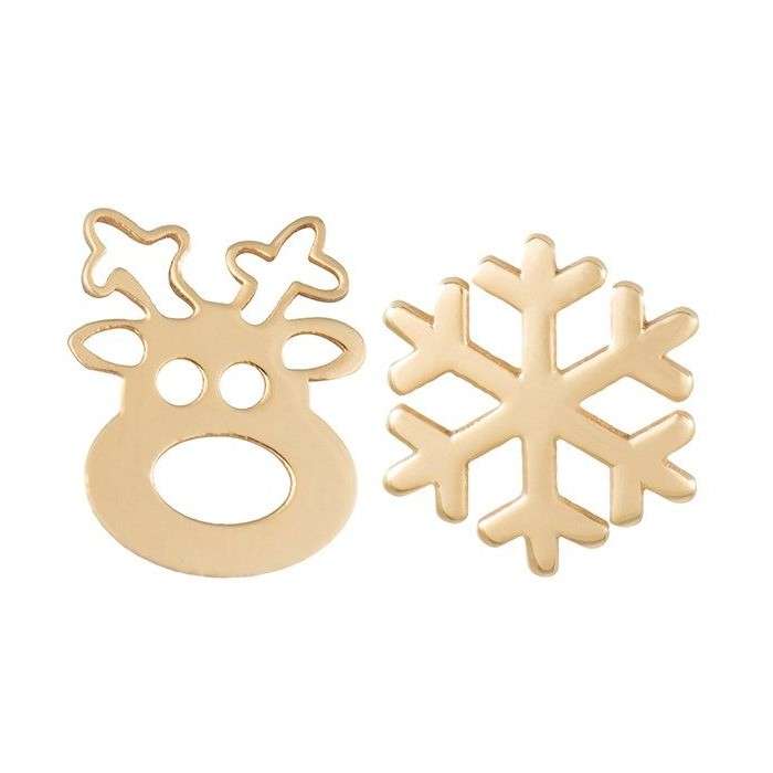 گوشواره طلا 18 عیار زنانه قیراط طرح دونه برف کد GH5237