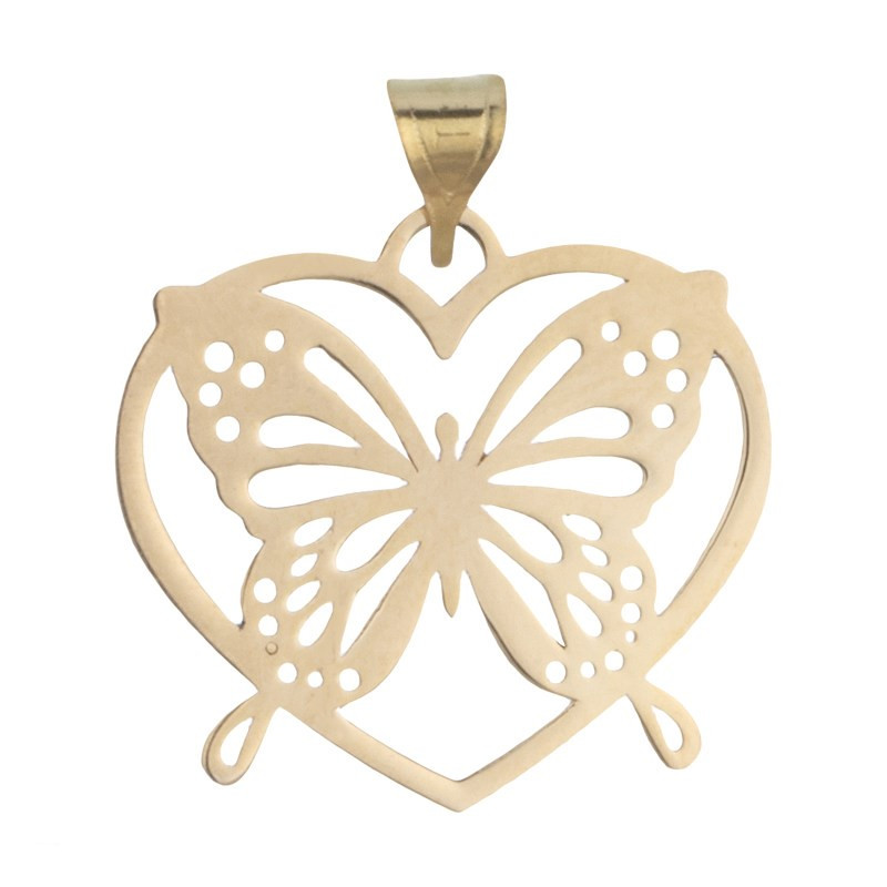 آویز گردنبند طلا 18 عیار زنانه قیراط طرح پروانه کد GH5301