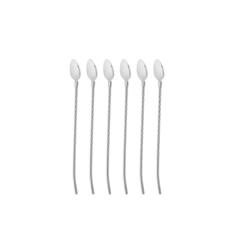 قاشق شربت خوری مدل نی دار کد FG38 مجموعه 6 عددی