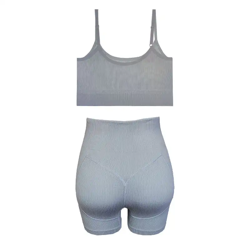 ست تاپ و شلوارک ورزشی زنانه مدل کبریتی پد متحرک کد 75814