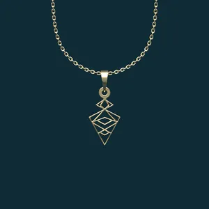 گردنبند طلا 18 عیار زنانه مدوپد مدل هندسی کد AA2-1-1089