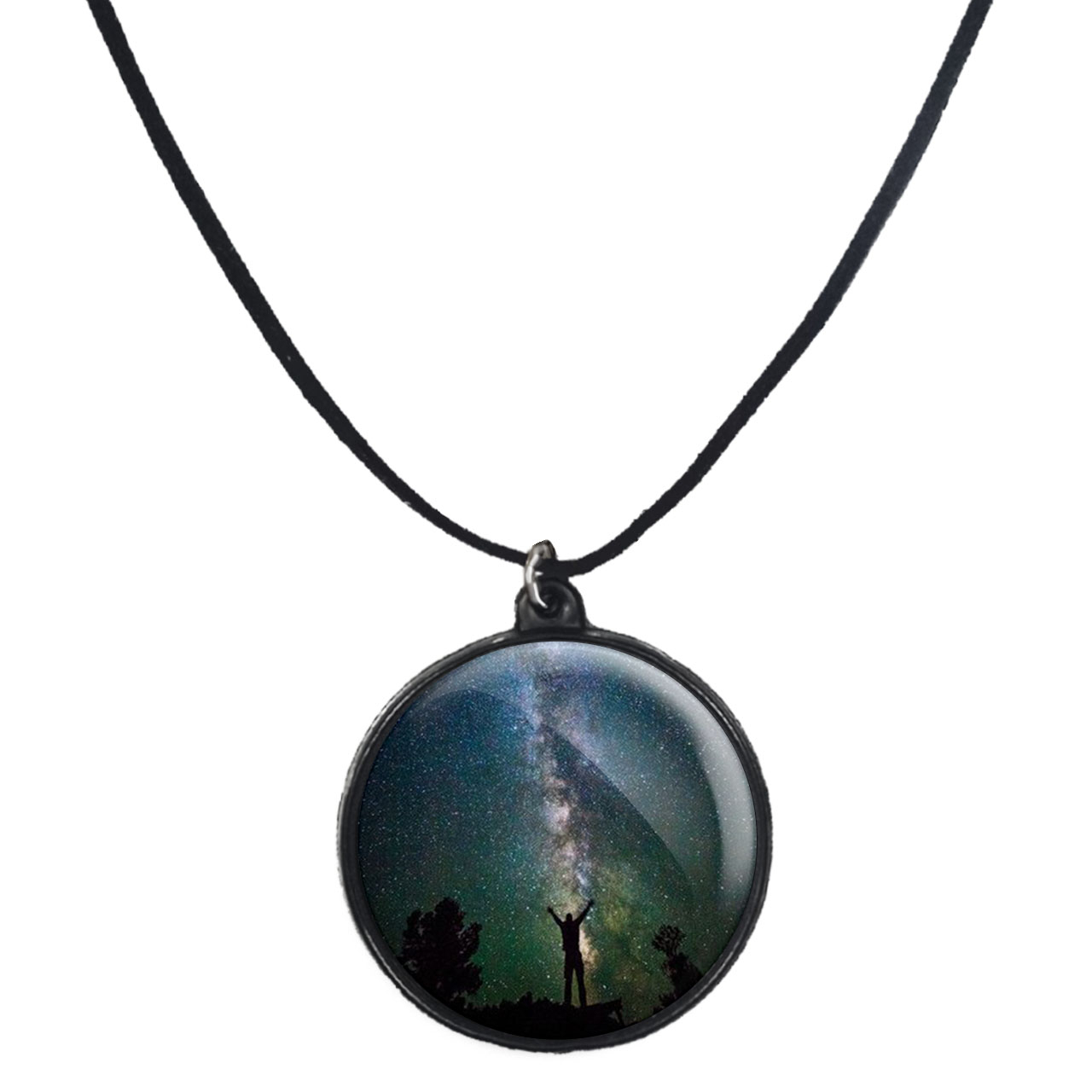 گردنبند پرمانه طرح ستاره و کهکشان کد pmb.25676 مدل دو طرفه