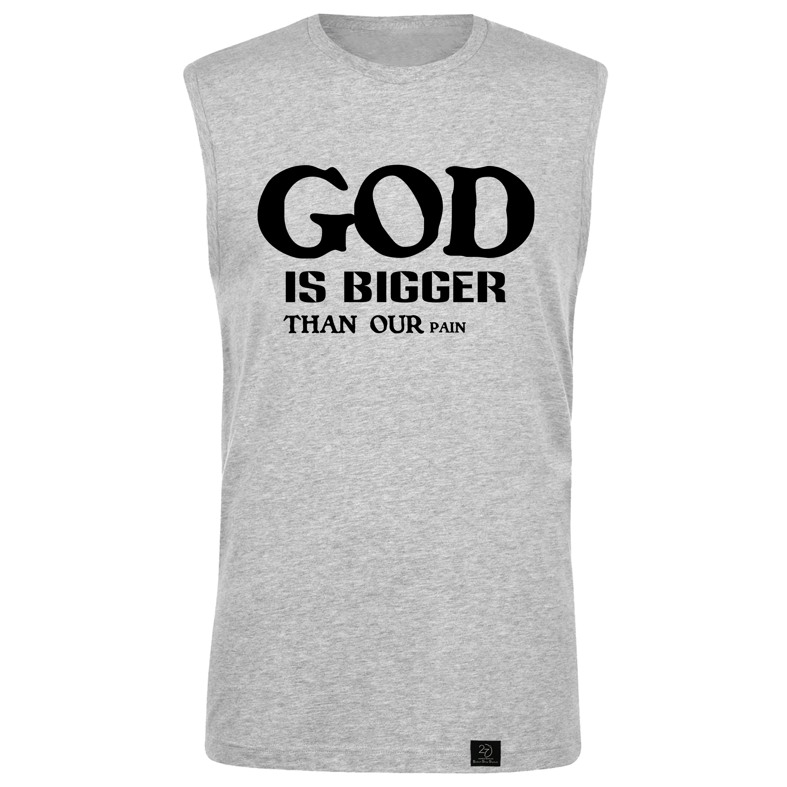 تاپ مردانه 27 مدل Bigger God کد P03 رنگ طوسی روشن