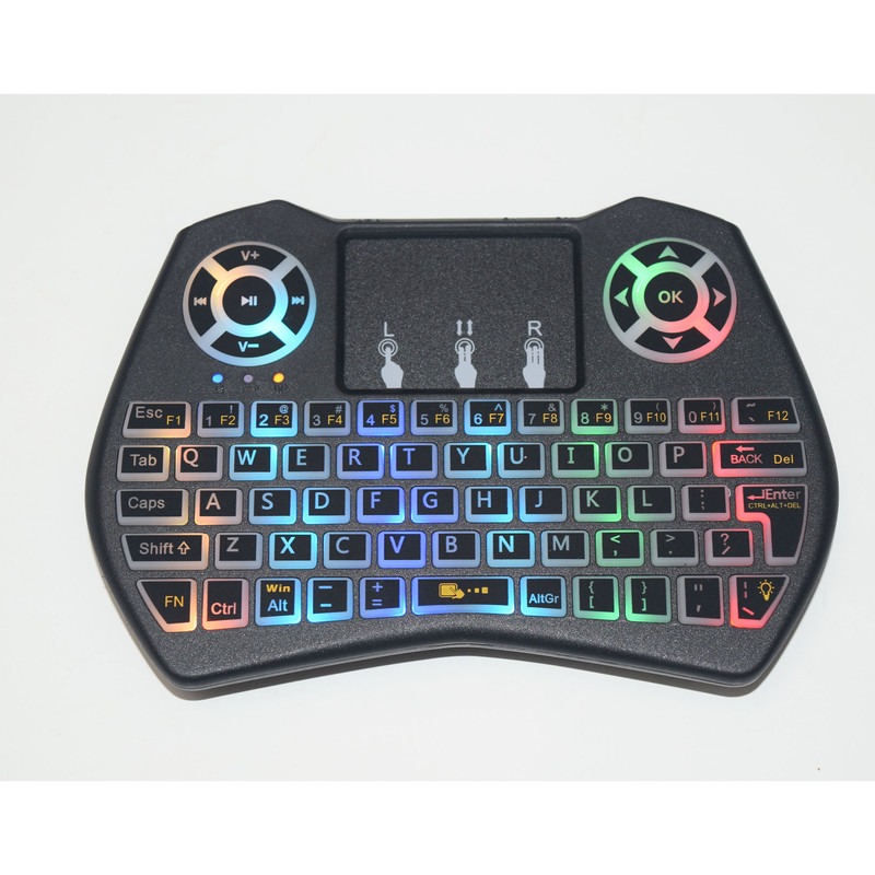 مینی کیبورد بی سیم همراه با تاچ پد مدل SUPER-RGB 1