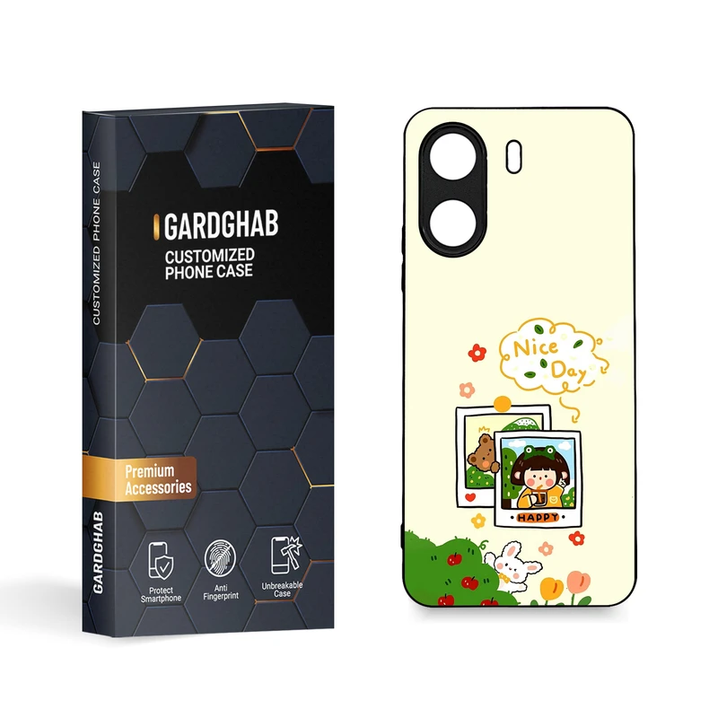 کاور گارد قاب مدل دورژله ای دخترانه مناسب برای گوشی موبایل شیائومی  Poco C65 / Redmi 13c