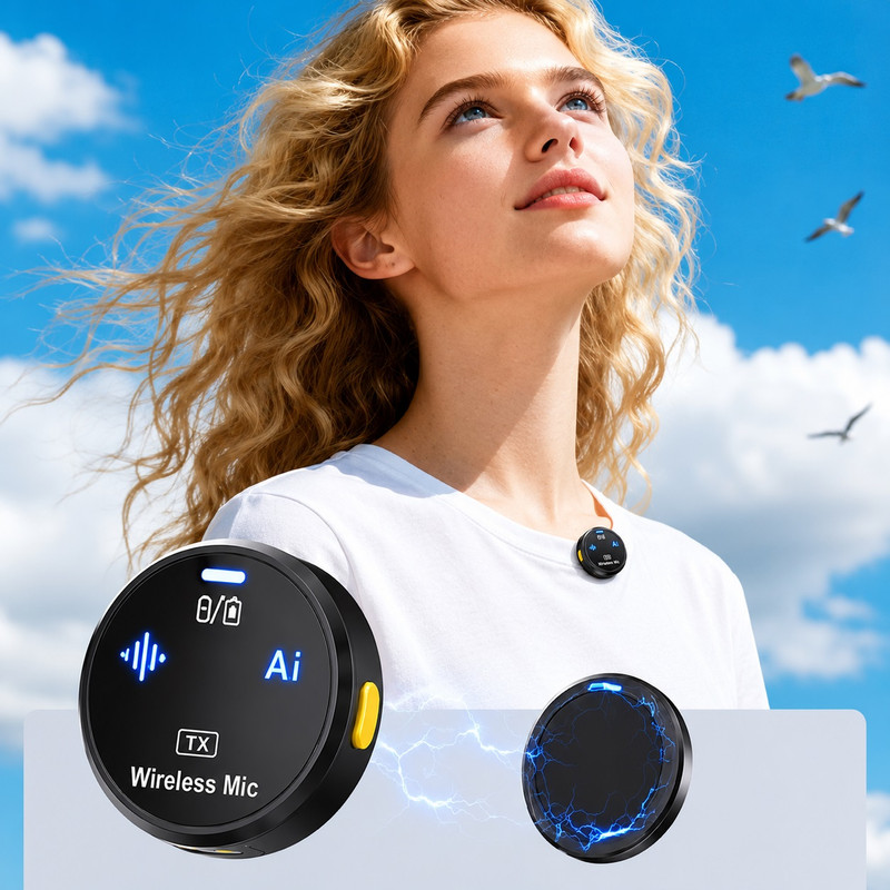 ست میکروفن بی سیم مدل PD-WM64 با درگاه اتصال تایپ سی و لایتنینگ