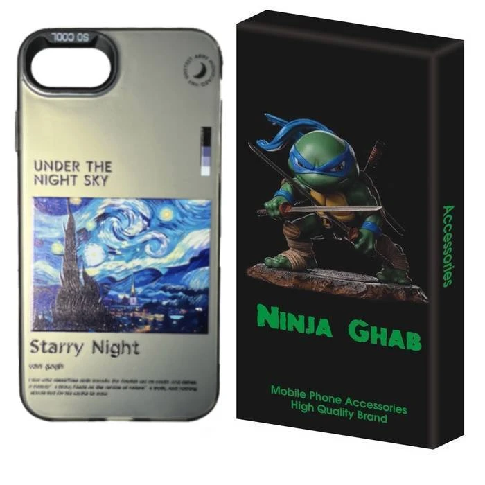 کاور نینجا قاب مدل ونگوگ طرح شب پر ستاره مناسب برای گوشی موبایل اپل iPhone 7