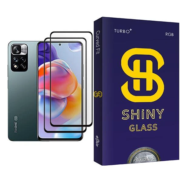 محافظ صفحه نمایش آتوچبو مدل Shiny Glass MIX002 مناسب برای گوشی موبایل شیائومی Redmi Note 11 Pro+ 5G بسته دو عددی