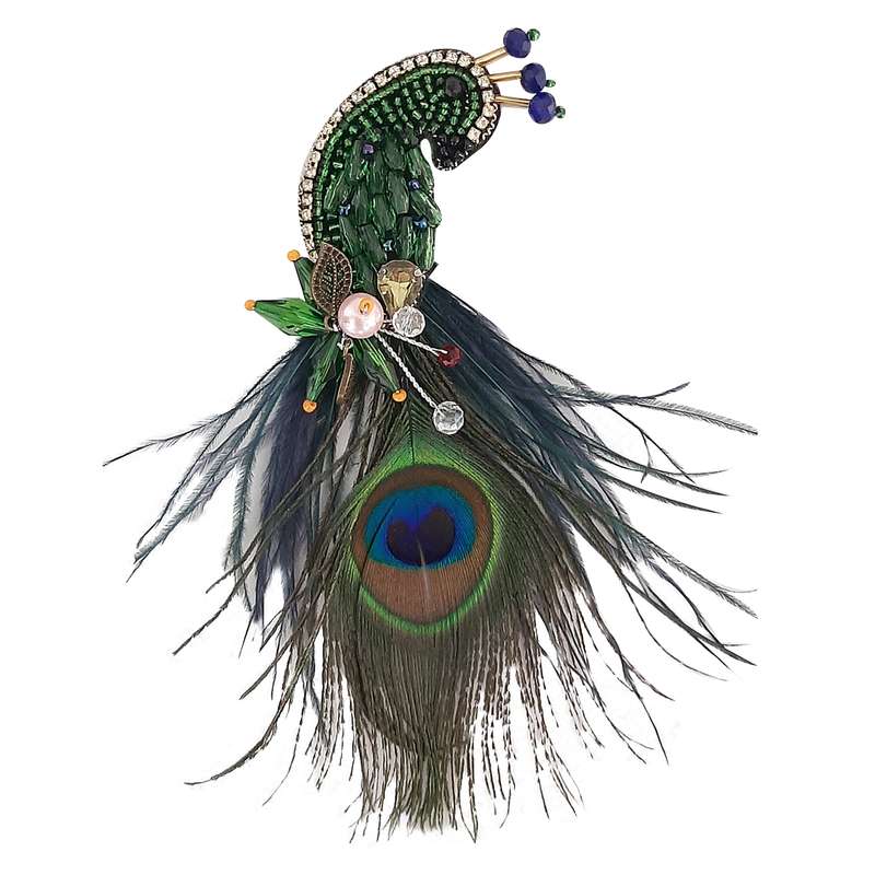 سنجاق سینه زنانه مدل طاووس
