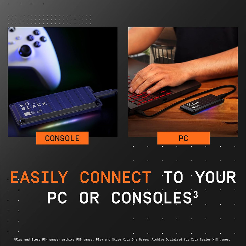اس اس دی اکسترنال وسترن دیجیتال مدل Gaming P40 ظرفیت یک ترابایت رابط USB Type-C 3.2