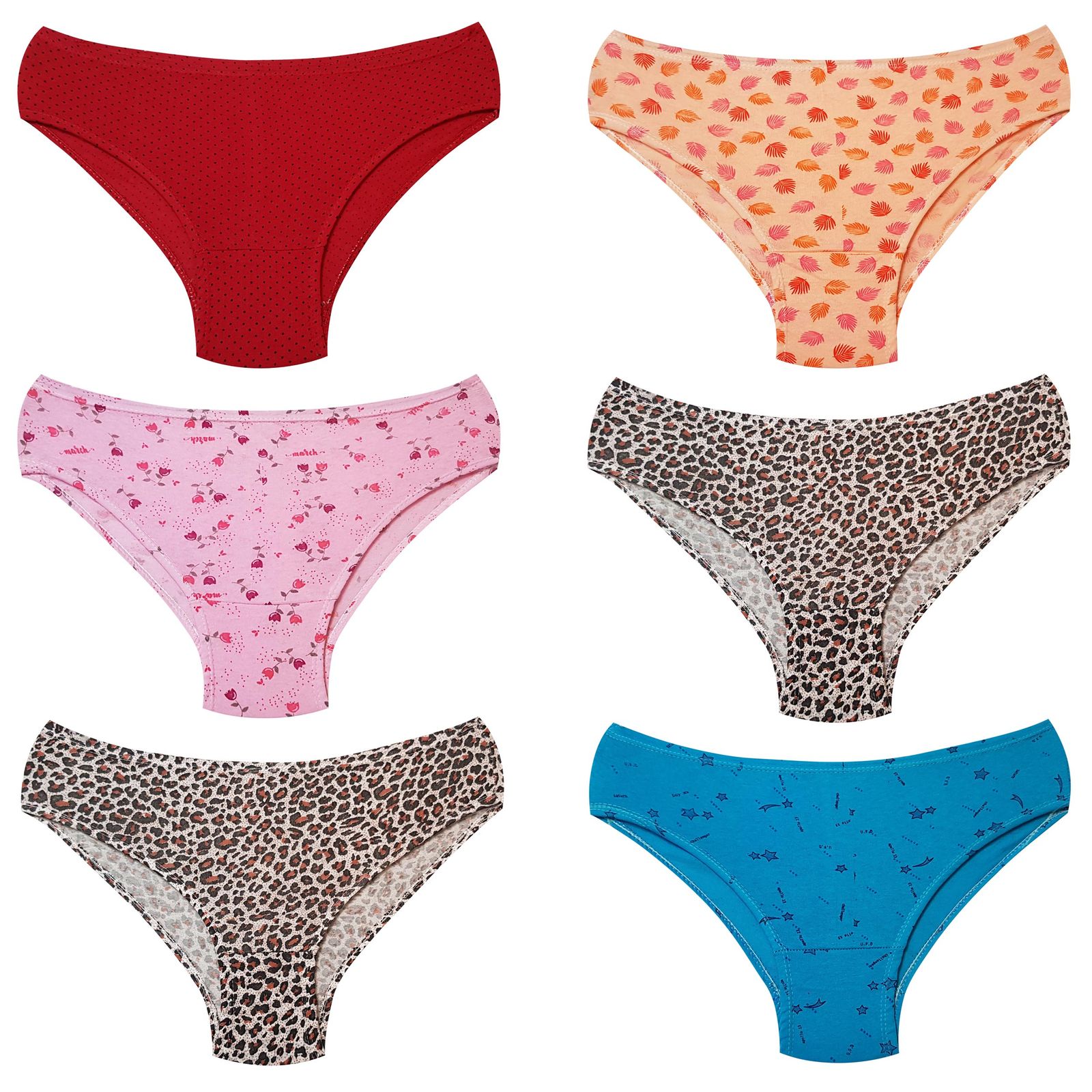 شورت زنانه ماییلدا مدل چاپدار 5057 بسته 6 عددی - - 1