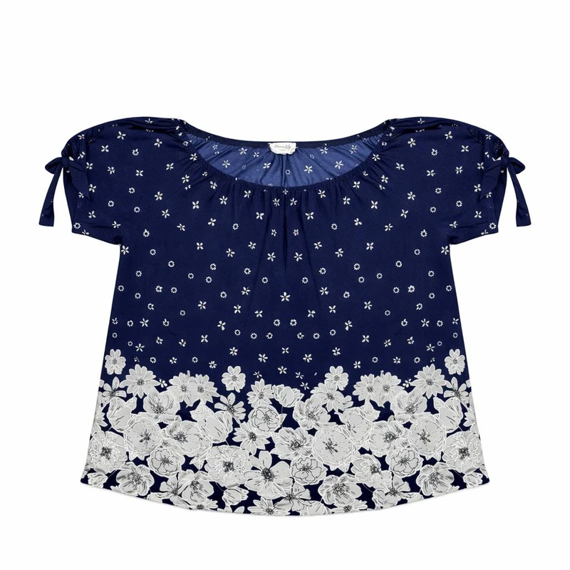 بلوز آستین کوتاه یقه گرد زنانه مدل اسپرینگ