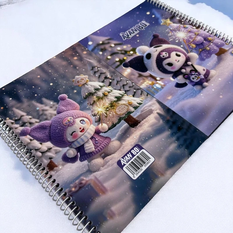 عکس شماره 10 : دفتر مشق 80 برگ آوان مدل حاشیه دار طرح کرومی زمستان کد lf1