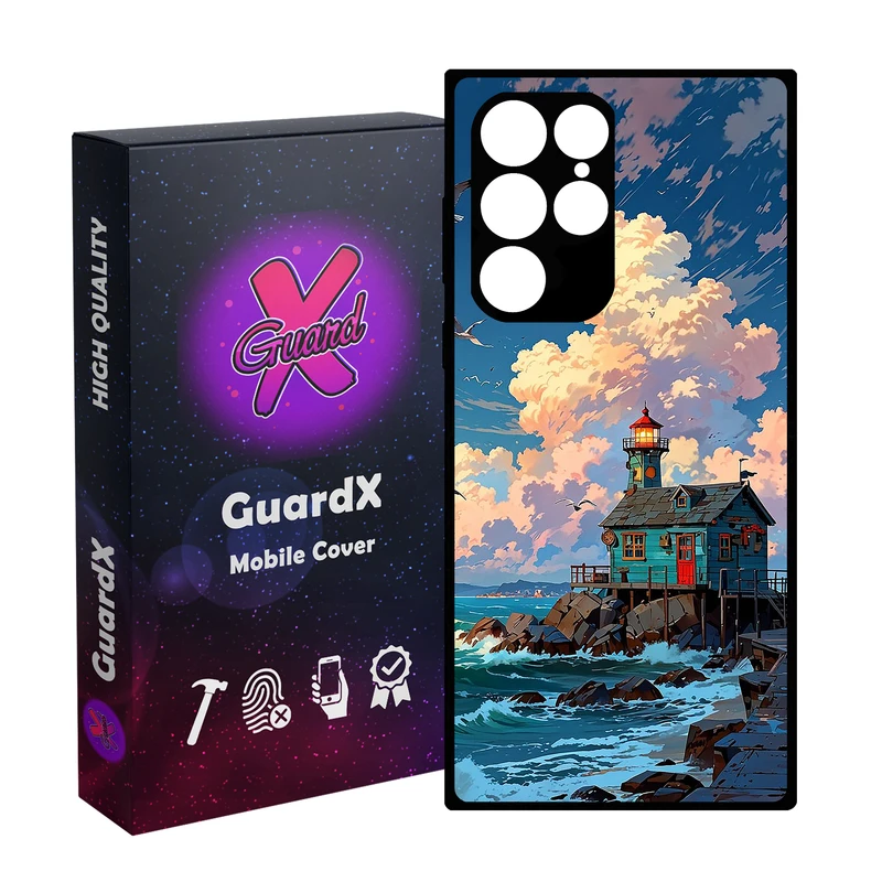 کاور گارد ایکس طرح خانه دریا مدل Glass10772 مناسب برای گوشی موبایل سامسونگ Galaxy S23 Ultra
