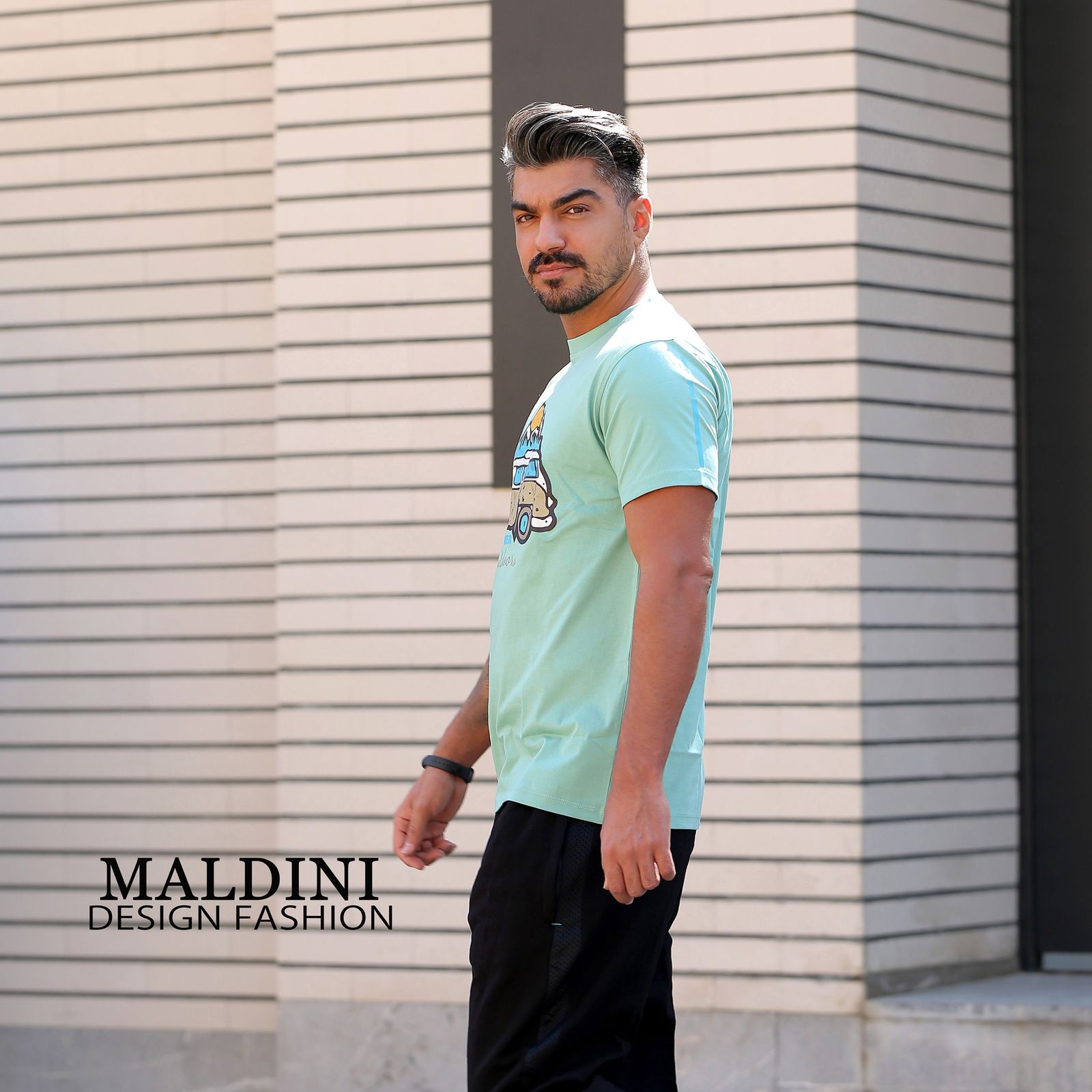 تی شرت آستین کوتاه مردانه مالدینی مدل T-145 -  - 8