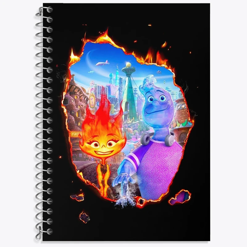 دفتر زبان 50 برگ خندالو مدل سه خط طرح بنیادین Elemental کد 31044