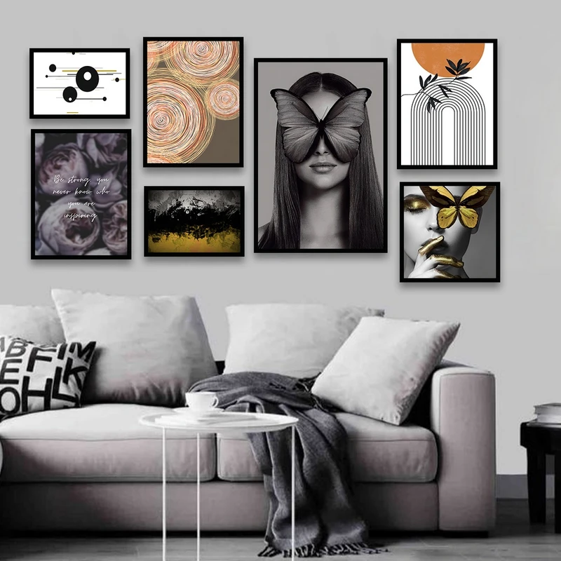 تابلو بکلیت طرح مدرن پروانه و چهره مدل B-730 مجموعه 7 عددی